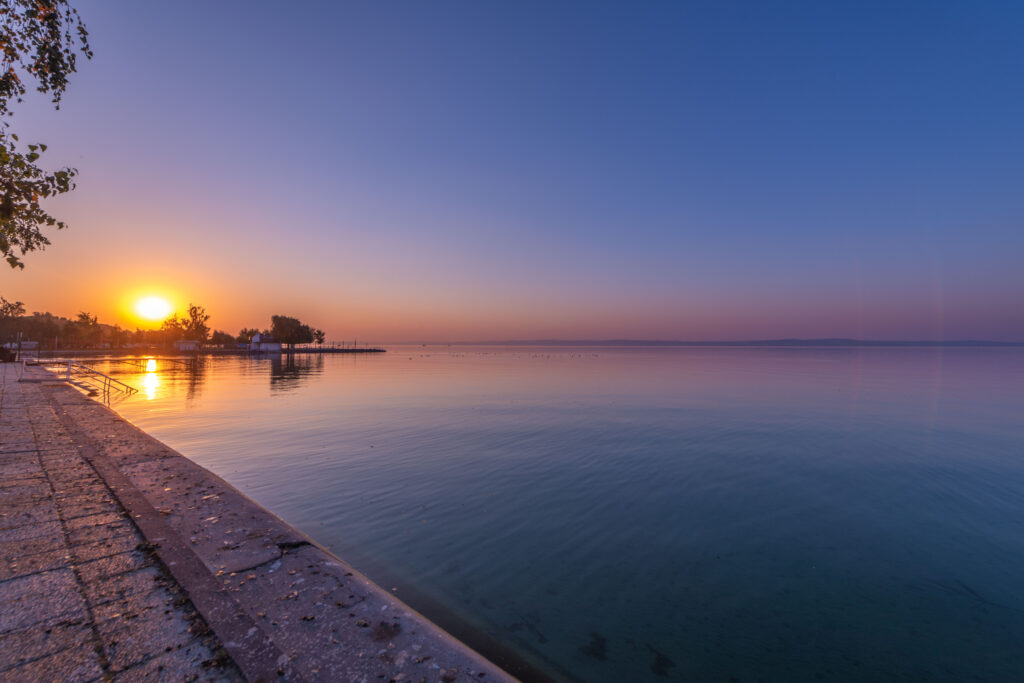 Siófok Hotel Lidó strand naplemente